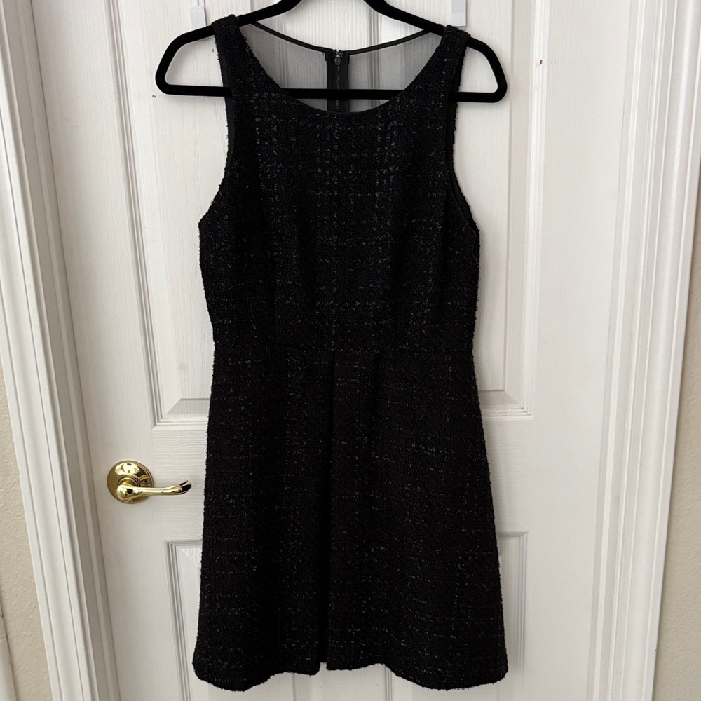 Jennifer Lopez Black Textured Mini Dress